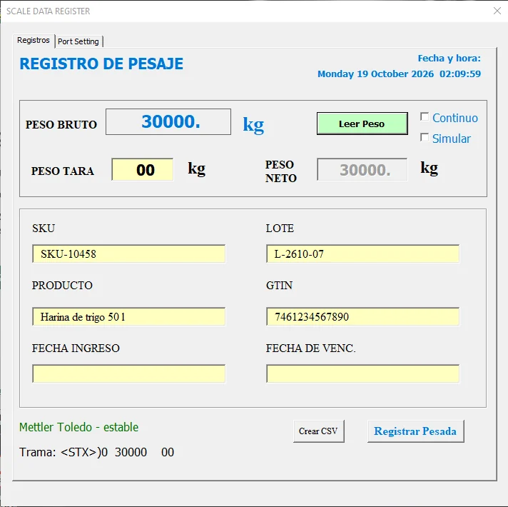 SD Register - captura de pantalla